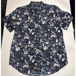 Robert Graham Chellin Men’s Medium Short Sleeve Floral Button Down Shirt NWT